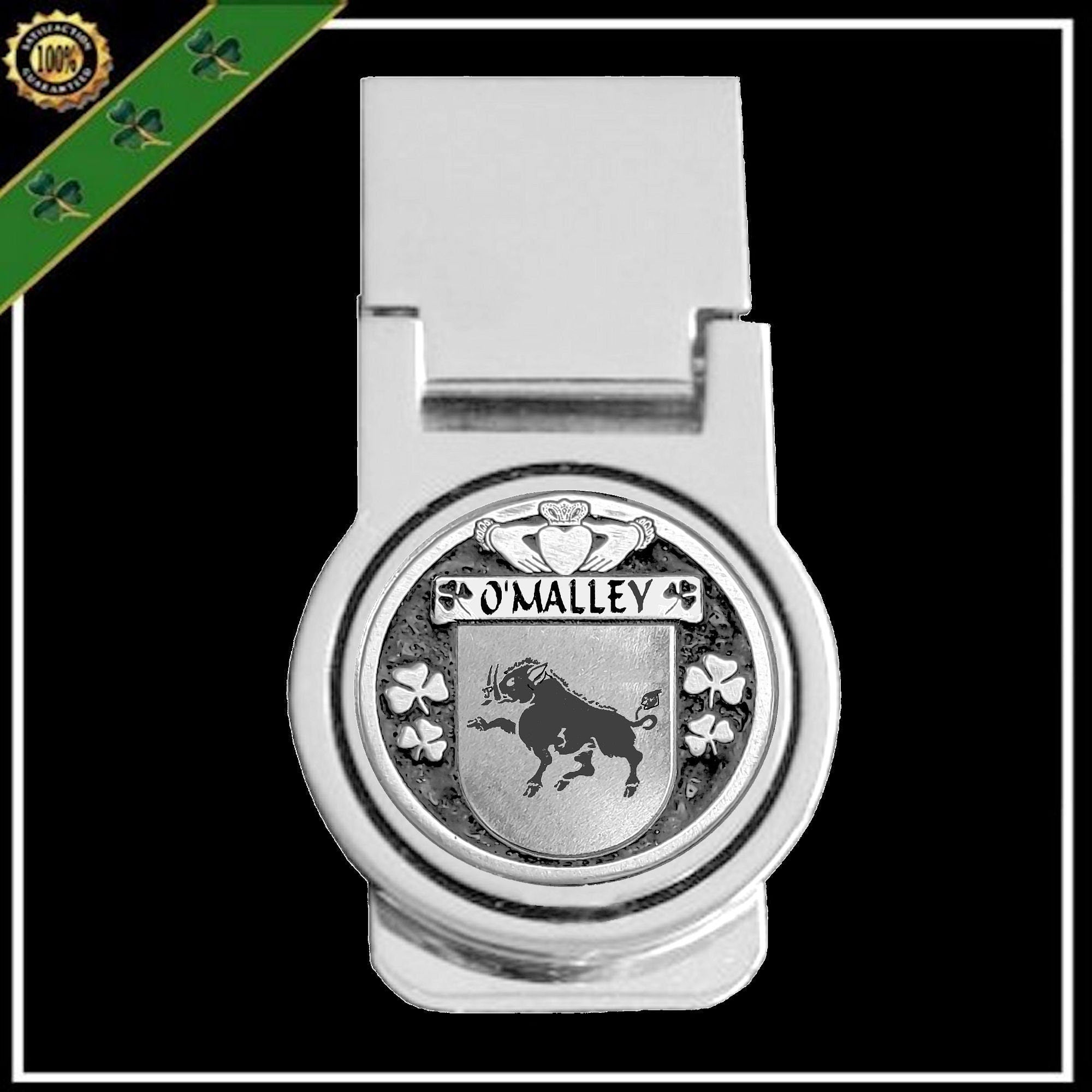 O'Malley Irish Disk Coat of Arms Round Money Clip
