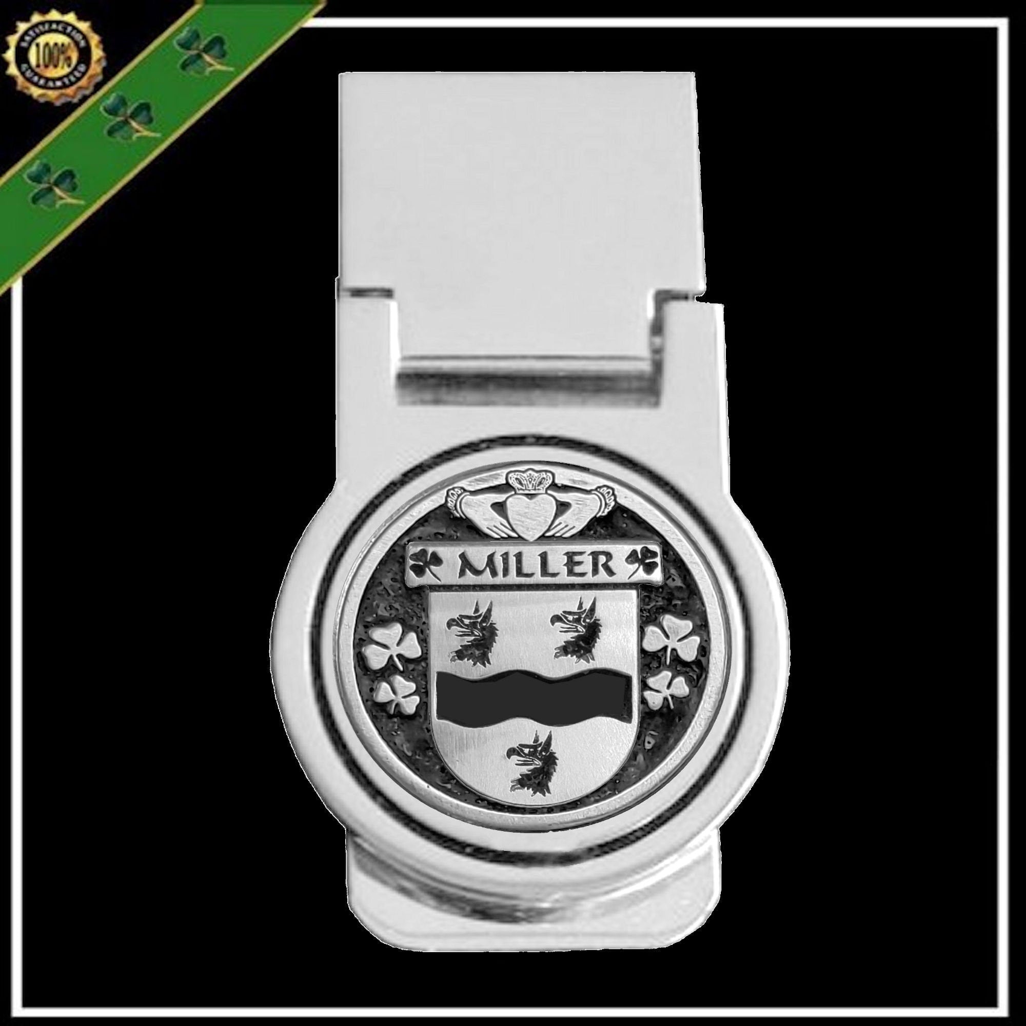Miller Clare Irish Disk Coat of Arms Round Money Clip