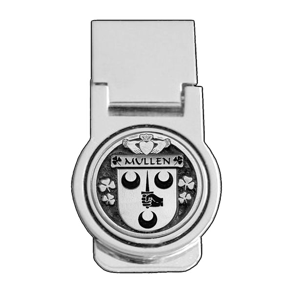Mullen Irish Disk Coat of Arms Round Money Clip