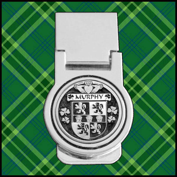 Murphy Irish Disk Coat of Arms Round Money Clip