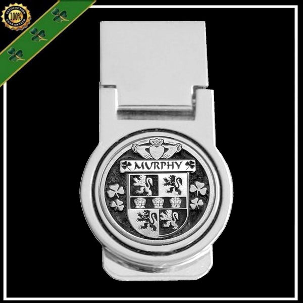 Murphy Irish Disk Coat of Arms Round Money Clip