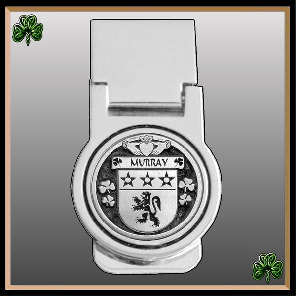 Murray Irish Disk Coat of Arms Round Money Clip