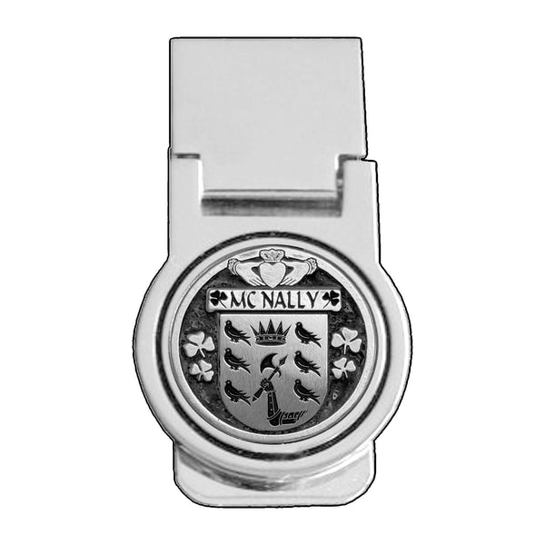 McNally Irish Disk Coat of Arms Round Money Clip