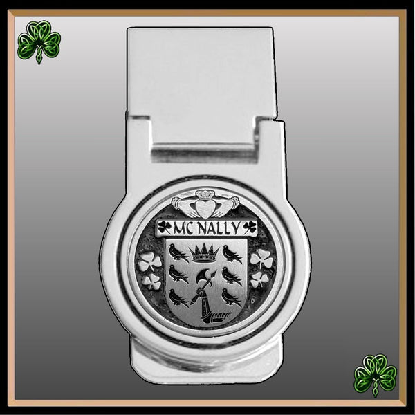 McNally Irish Disk Coat of Arms Round Money Clip