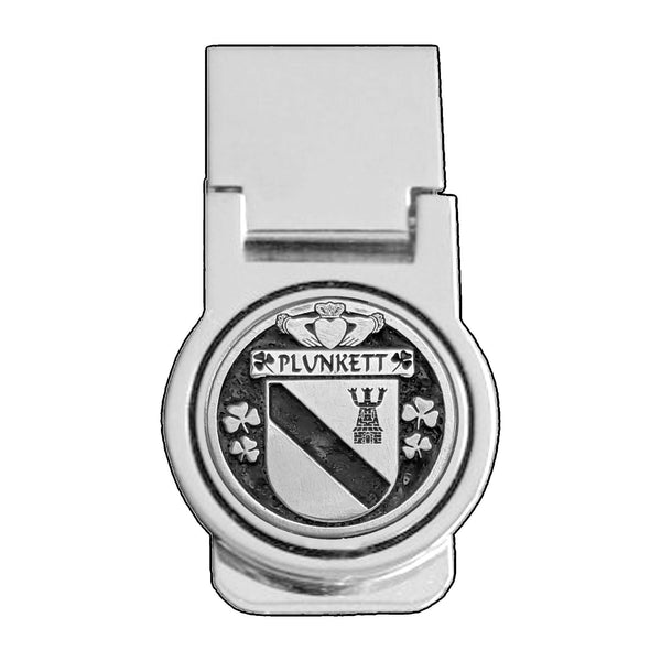Plunkett Irish Disk Coat of Arms Round Money Clip