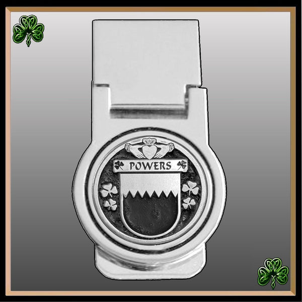 Powers Irish Disk Coat of Arms Round Money Clip