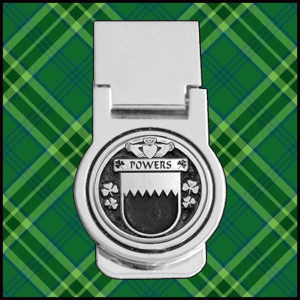 Powers Irish Disk Coat of Arms Round Money Clip