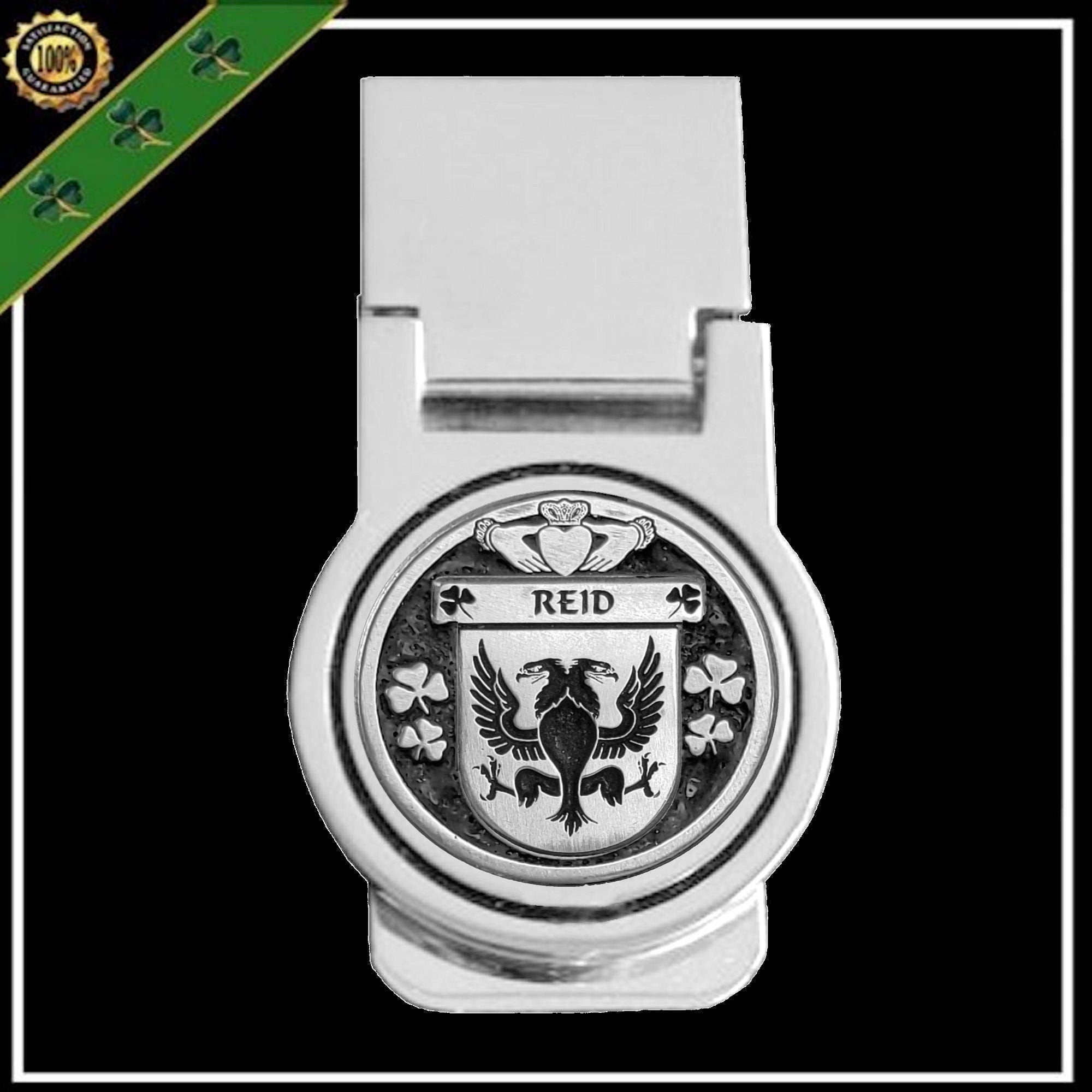 Reid Irish Disk Coat of Arms Round Money Clip