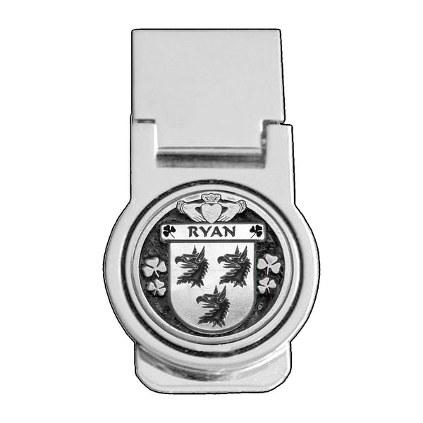 Ryan Irish Disk Coat of Arms Round Money Clip