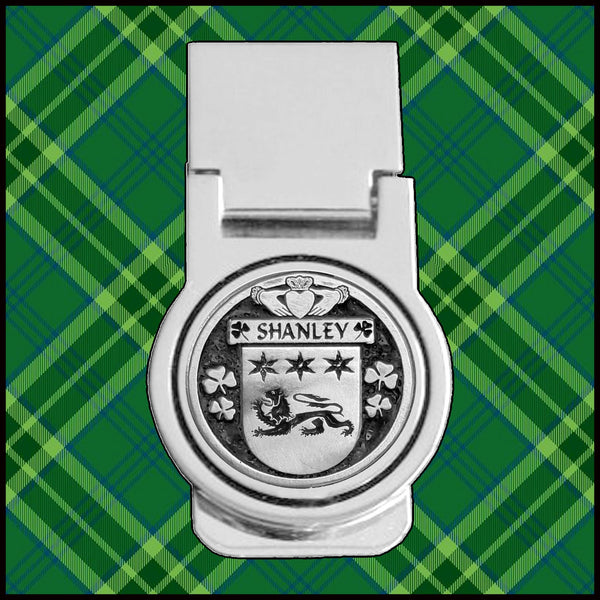Shanley Irish Disk Coat of Arms Round Money Clip