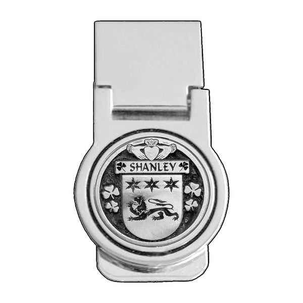 Shanley Irish Disk Coat of Arms Round Money Clip