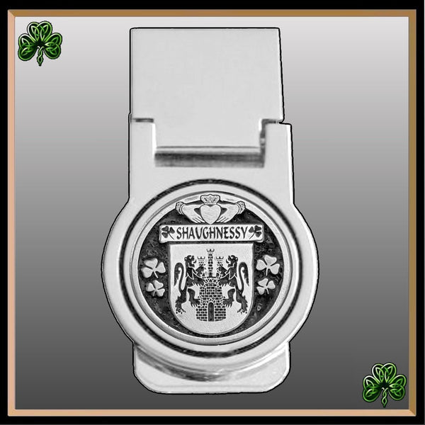 Shaughnessay Irish Disk Coat of Arms Round Money Clip