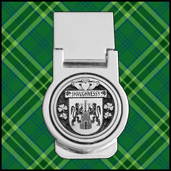Shaughnessay Irish Disk Coat of Arms Round Money Clip