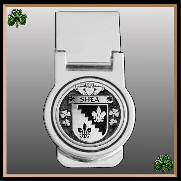 Shea Irish Disk Coat of Arms Round Money Clip