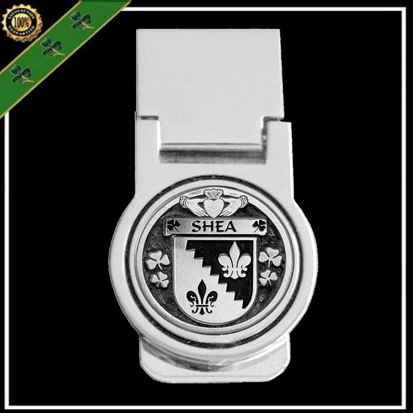 Shea Irish Disk Coat of Arms Round Money Clip