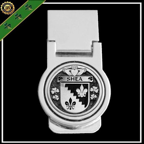 Shea Irish Disk Coat of Arms Round Money Clip
