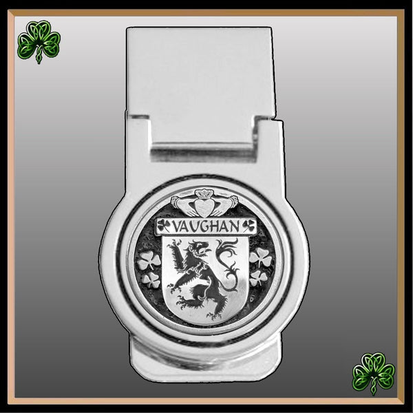 Vaughan Irish Disk Coat of Arms Round Money Clip