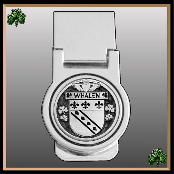 Whalen Irish Disk Coat of Arms Round Money Clip