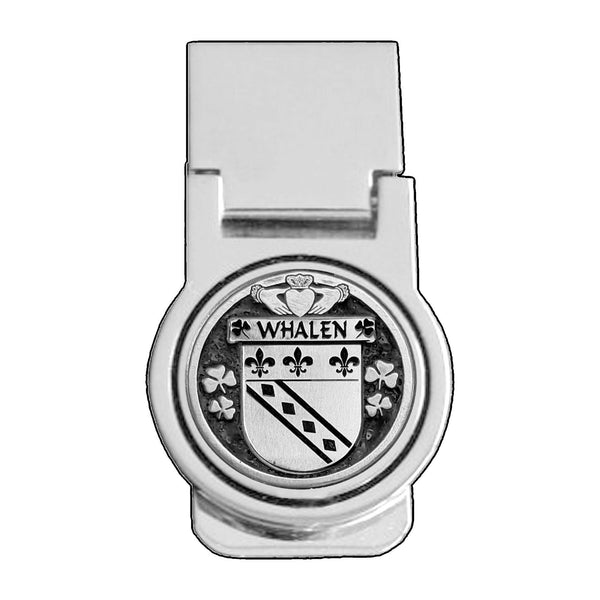 Whalen Irish Disk Coat of Arms Round Money Clip