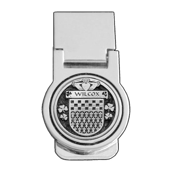 Wilcox Irish Disk Coat of Arms Round Money Clip