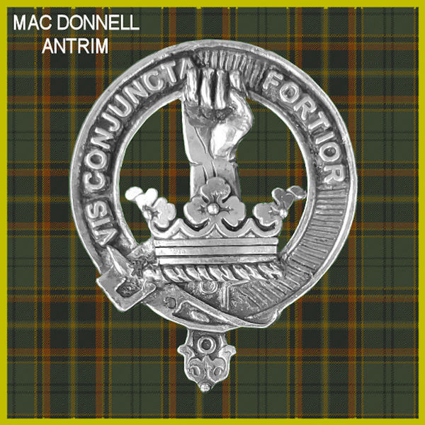 MacDonnell Antrim 5oz Round Scottish Clan Crest Badge Stainless Steel Flask