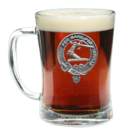 Alexander Clan Crest Badge Glass Beer Mug