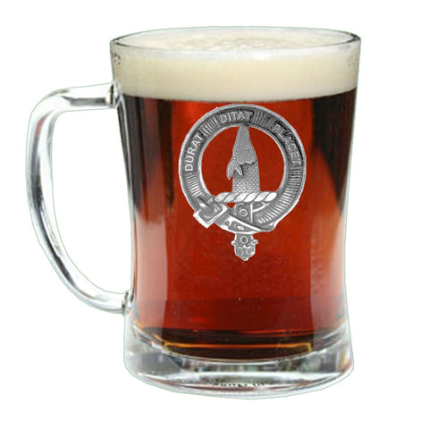 Geddes Crest Badge Beer Mug, Scottish Glass Tankard