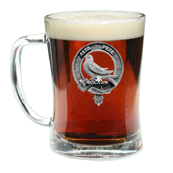 Glen Crest Badge Beer Mug, Scottish Glass Tankard