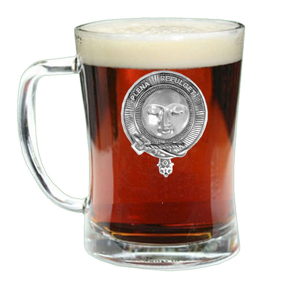 Pitcairn Clan Crest Badge Glass Beer Mug
