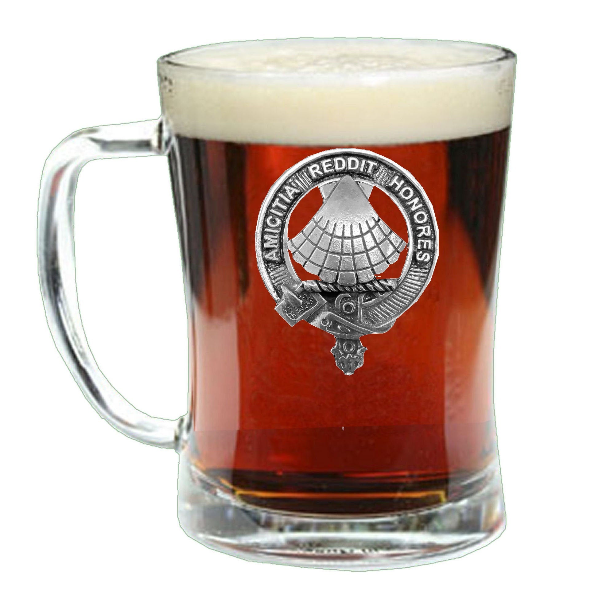 Pringle Clan Crest Badge Glass Beer Mug