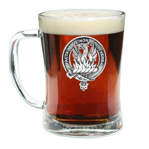 Snodgrass Clan Crest Badge Glass Beer Mug