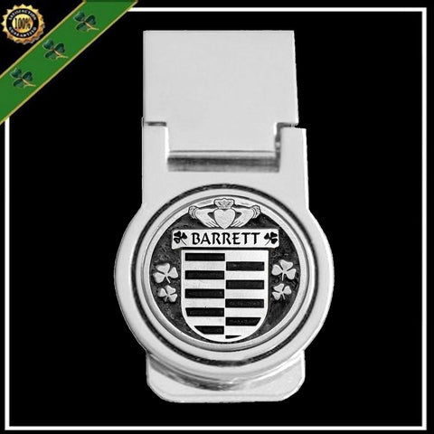 Barrett Irish Disk Coat of Arms Round Money Clip