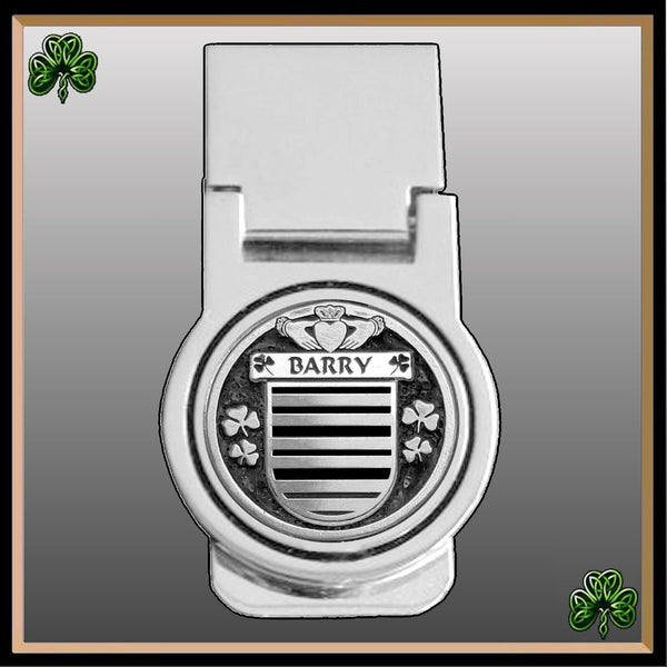 Barry Irish Disk Coat of Arms Round Money Clip