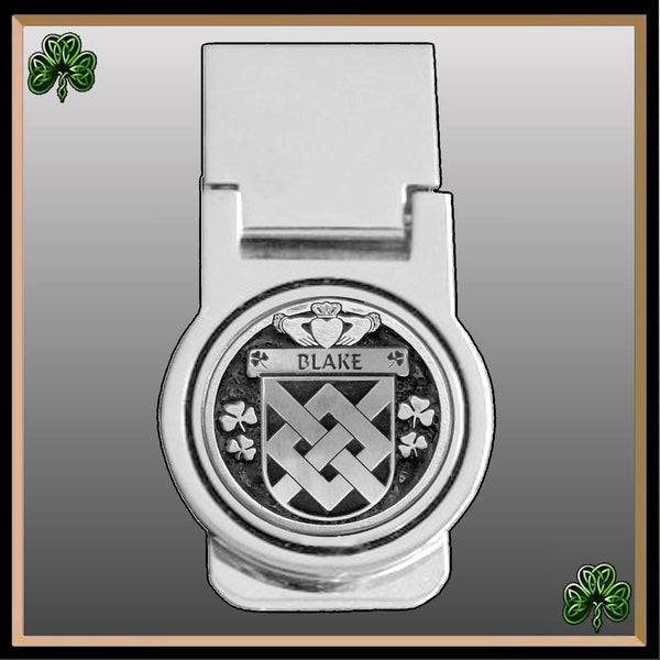 Blake Irish Disk Coat of Arms Round Money Clip