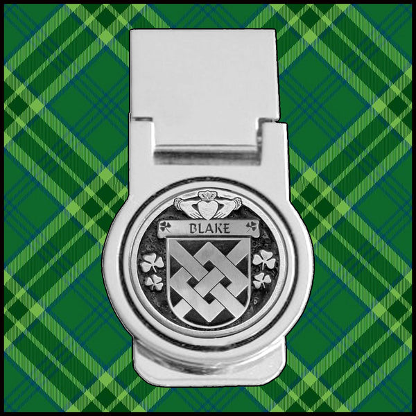Blake Irish Disk Coat of Arms Round Money Clip