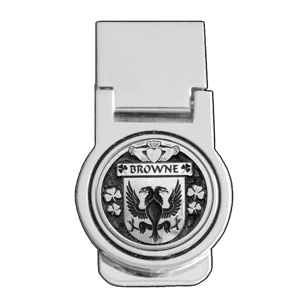 Browne Irish Disk Coat of Arms Round Money Clip