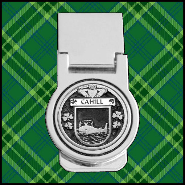 Cahill Irish Disk Coat of Arms Round Money Clip
