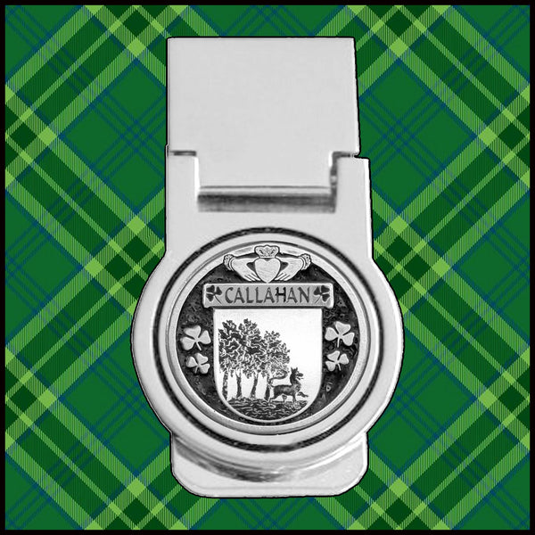 Callahan Irish Disk Coat of Arms Round Money Clip