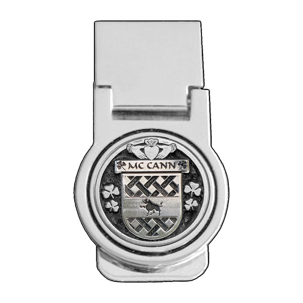 McCann Irish Disk Coat of Arms Round Money Clip