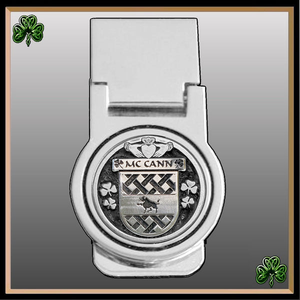 McCann Irish Disk Coat of Arms Round Money Clip