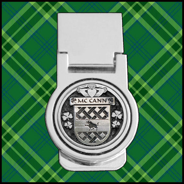 McCann Irish Disk Coat of Arms Round Money Clip
