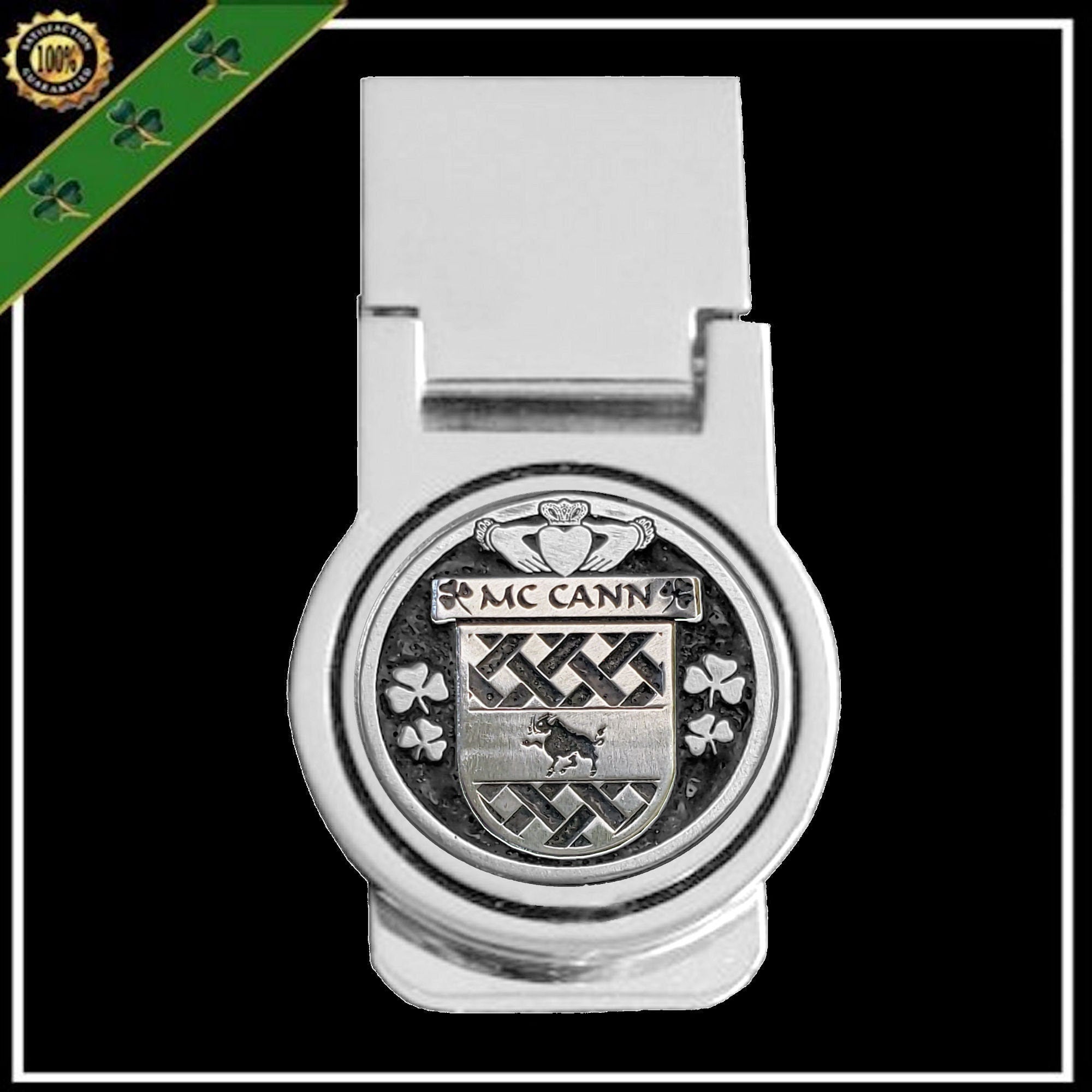 McCann Irish Disk Coat of Arms Round Money Clip