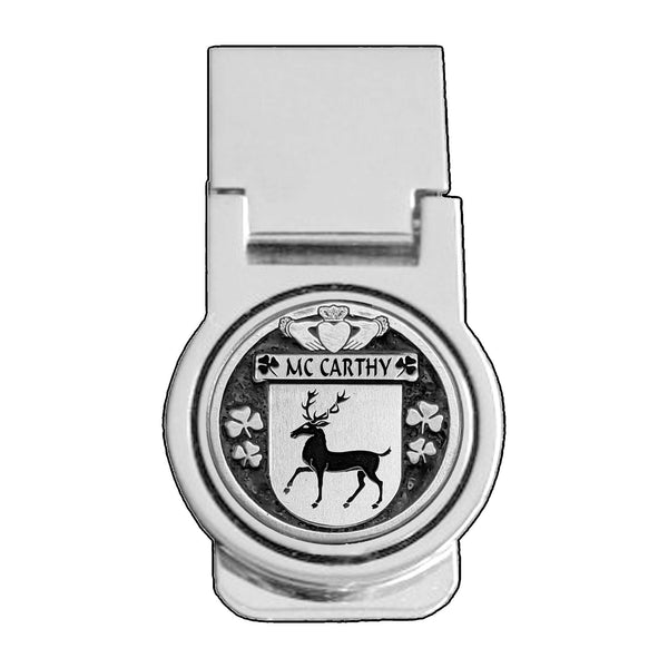 McCarthy Irish Disk Coat of Arms Round Money Clip