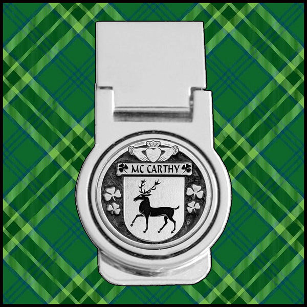 McCarthy Irish Disk Coat of Arms Round Money Clip