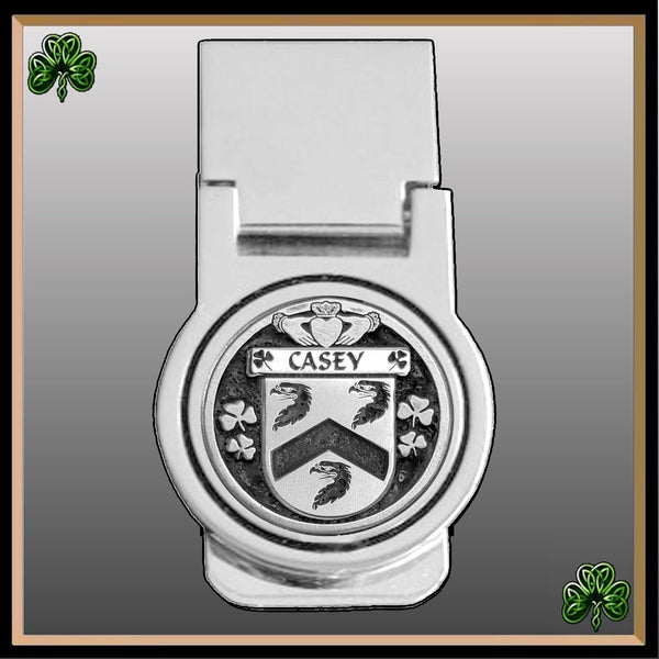 Casey Irish Disk Coat of Arms Round Money Clip