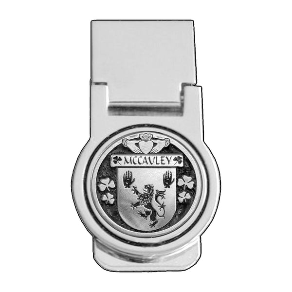 McCauley Irish Disk Coat of Arms Round Money Clip