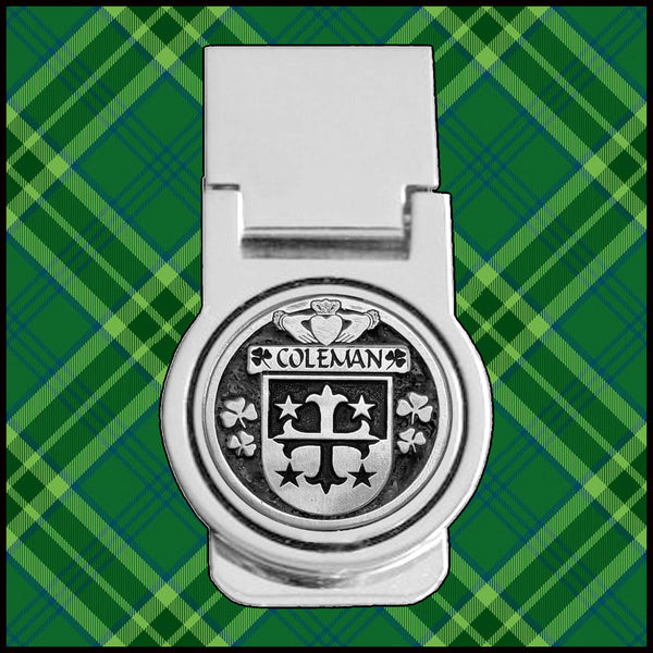 Coleman Irish Disk Coat of Arms Round Money Clip