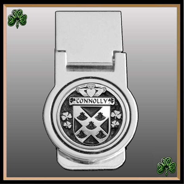 Connolly Irish Disk Coat of Arms Round Money Clip