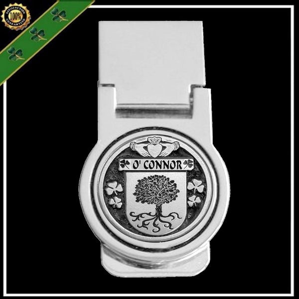 O'Connor Don Irish Disk Coat of Arms Round Money Clip