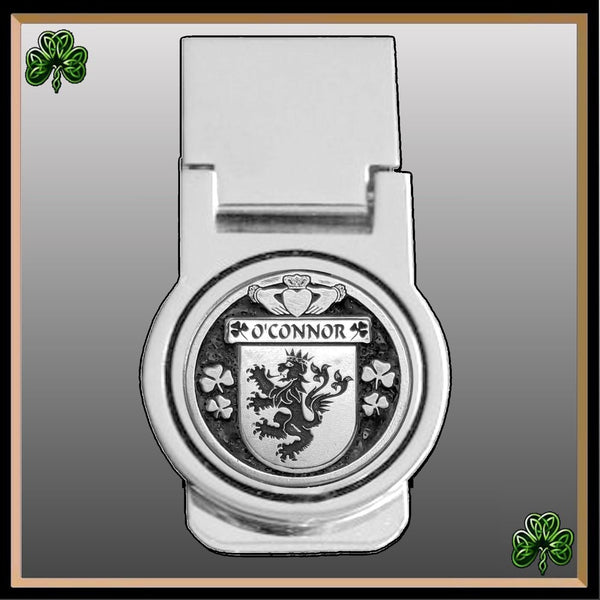 O'Connor Kerry Irish Disk Coat of Arms Round Money Clip